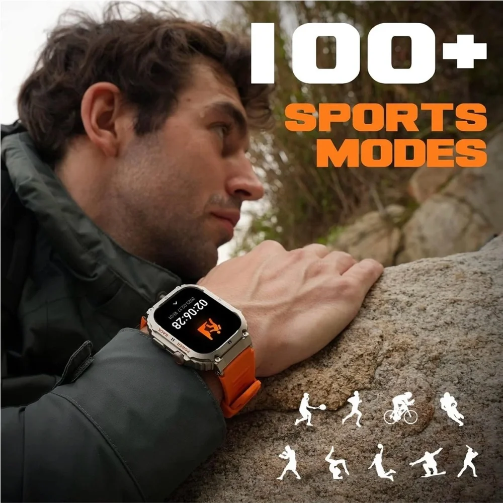 Smartwatch with Black and Silver Design